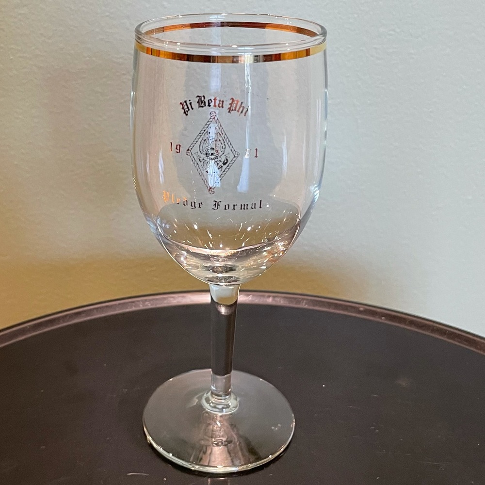 Vintage Sorority Pi Beta Phi Drinkware. Wineglass